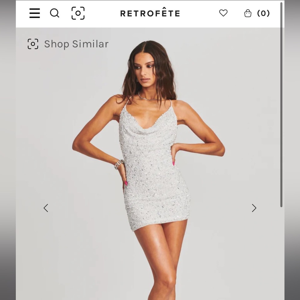 Retrofete Silver Mini Dress